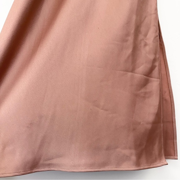 BHLDN Cali Satin Draped Cowl Neck Midi Slip Bridesmaid Dress Sedona - Picture 10 of 16